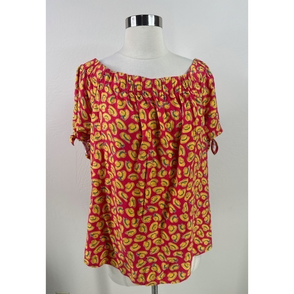 Wrangler Retro Cowboy Hats Print Off The Shoulder Top